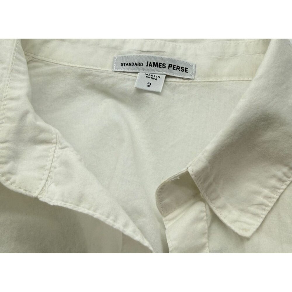 James Perse White Contrast Panel Button Down Shir… - image 7